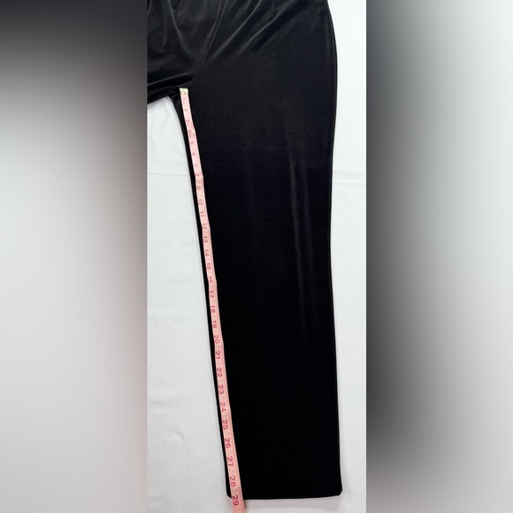Nina Charles Black Velvet Pants Elastic Waist Size Large - Picture 8 of 8